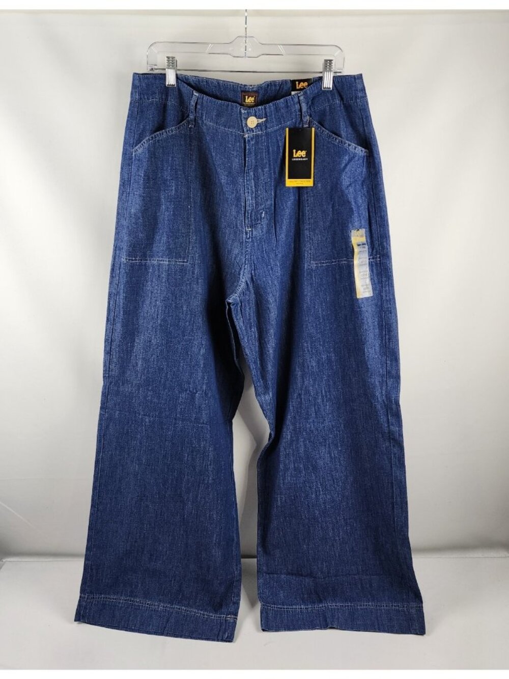 Lee Jeans Womens 16M Blue Drapey High Rise Wide Leg Trouser Jean (34x30) NWT